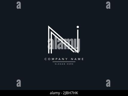 Creative Letters NI Logo Design Vector Template. Stock Vector