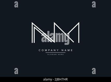 Creative Letters NM Logo Design Vector Template. Stock Vector