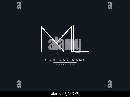 Creative Letters ML Logo Design Vector Template. Stock Vector