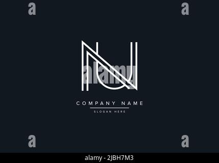 Creative Letters NU Logo Design Vector Template. Stock Vector