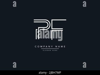 Creative Letters PF Logo Design Vector Template. Stock Vector