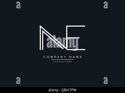 Creative Letters NE Logo Design Vector Template. Stock Vector