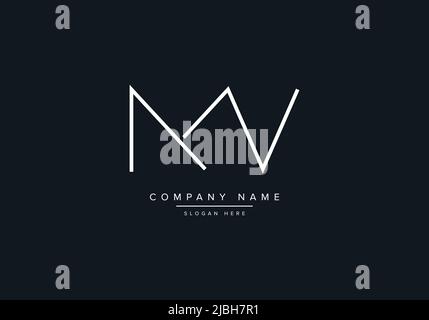 Creative Letters MV Logo Design Vector Template. Stock Vector