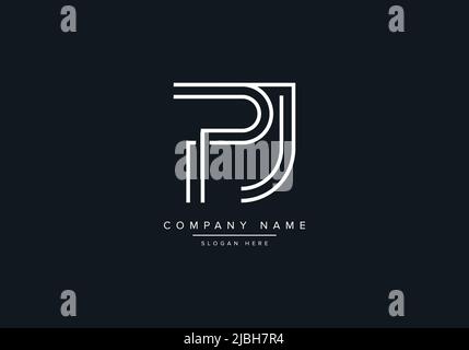 Creative Letters PJ Logo Design Vector Template. Stock Vector
