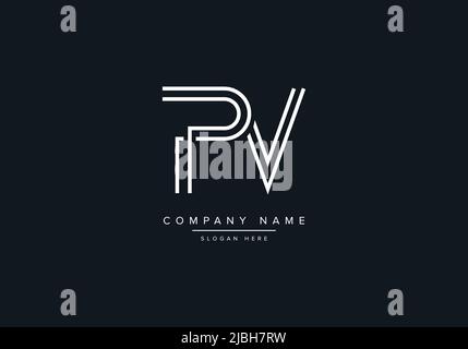 Creative Letters PV Logo Design Vector Template. Stock Vector