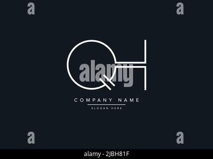 Creative Letters QH Logo Design Vector Template. Stock Vector