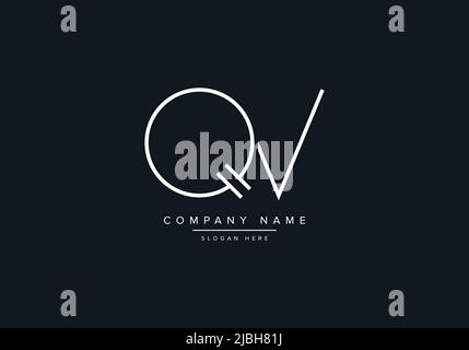 Creative Letters QV Logo Design Vector Template. Stock Vector