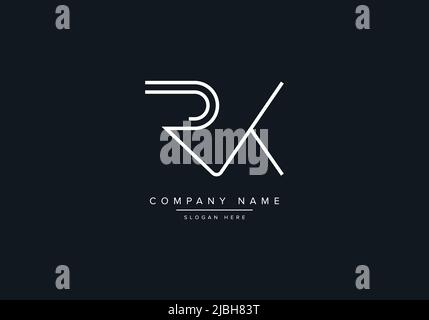 Creative Letters RK Logo Design Vector Template. Stock Vector
