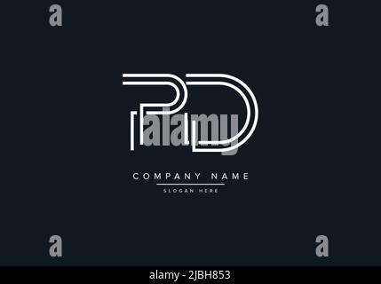 Creative Letters PD Logo Design Vector Template. Stock Vector