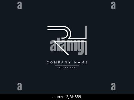 Creative Letters RH Logo Design Vector Template. Stock Vector