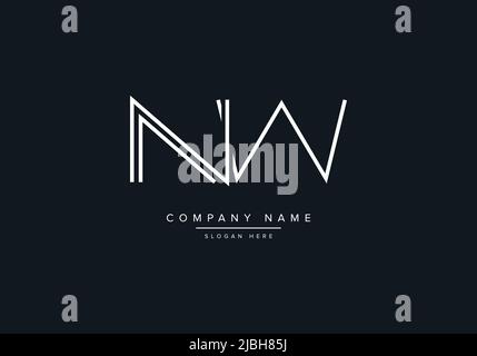 Creative Letters NW Logo Design Vector Template. Stock Vector