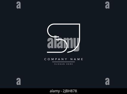 Creative Letters SJ Logo Design Vector Template. Stock Vector