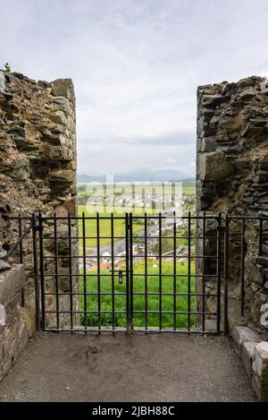 View from Harlech Castle, Gwynedd, North Wales. Stock Photo