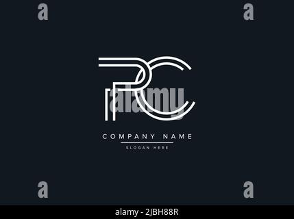 Creative Letters PC Logo Design Vector Template. Stock Vector