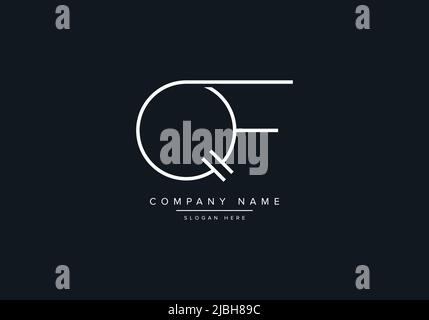 Creative Letters QF Logo Design Vector Template. Stock Vector