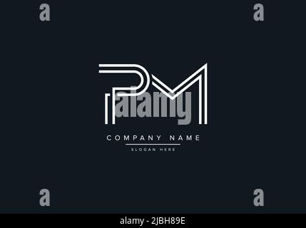 Creative Letters PM Logo Design Vector Template. Stock Vector