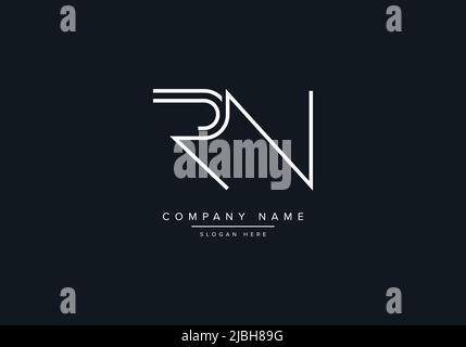 Creative Letters RN Logo Design Vector Template. Stock Vector