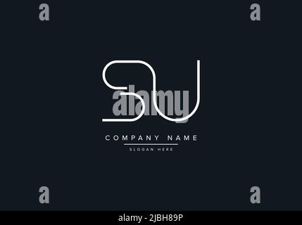 Creative Letters SU Logo Design Vector Template. Stock Vector