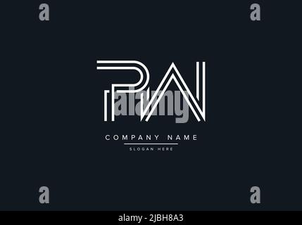 Creative Letters PW Logo Design Vector Template. Stock Vector