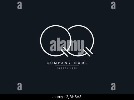 Creative Letters QQ Logo Design Vector Template. Stock Vector