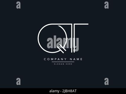 Creative Letters QT Logo Design Vector Template. Stock Vector