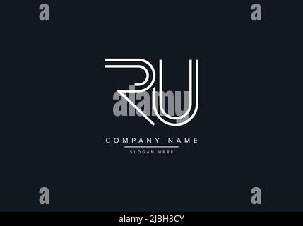 Creative Letters RU Logo Design Vector Template. Stock Vector