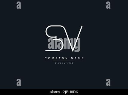 Creative Letters SV Logo Design Vector Template. Stock Vector