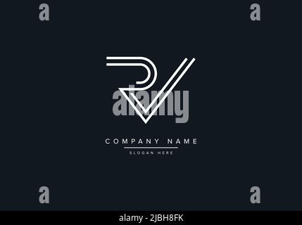 Creative Letters RV Logo Design Vector Template. Stock Vector