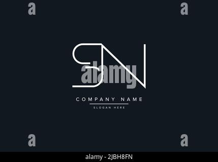 Creative Letters SN Logo Design Vector Template. Stock Vector