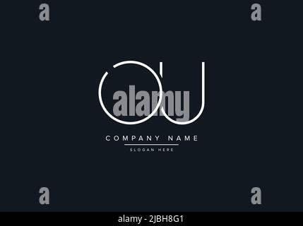 Creative Letters OU Logo Design Vector Template. Stock Vector