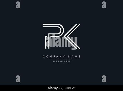 Creative Letters PK Logo Design Vector Template. Stock Vector