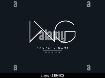 Creative Letters WG Logo Design Vector Template. Stock Vector