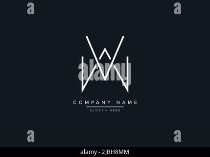 Creative Letters WV Logo Design Vector Template. Stock Vector