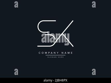 Creative Letters SK Logo Design Vector Template. Stock Vector
