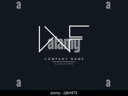 Creative Letters WF Logo Design Vector Template. Stock Vector