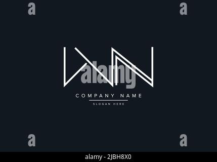 Creative Letters WN Logo Design Vector Template. Stock Vector
