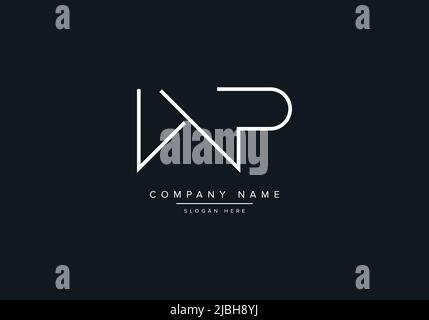Creative Letters WP Logo Design Vector Template Stock Vector