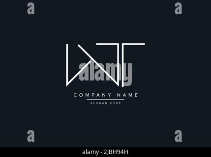 WT abstract letters logo monogram Stock Vector