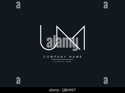 UM abstract letters logo monogram Stock Vector