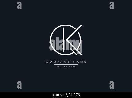 QK abstract letters logo monogram Stock Vector