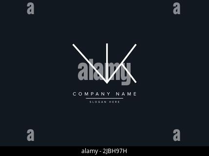 VK abstract letters logo monogram Stock Vector