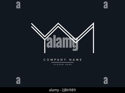 YM abstract letters logo monogram Stock Vector