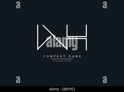 WH abstract letters logo monogram Stock Vector