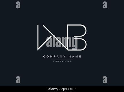 WB abstract letters logo monogram Stock Vector