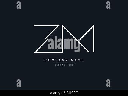 ZM abstract letters logo monogram Stock Vector