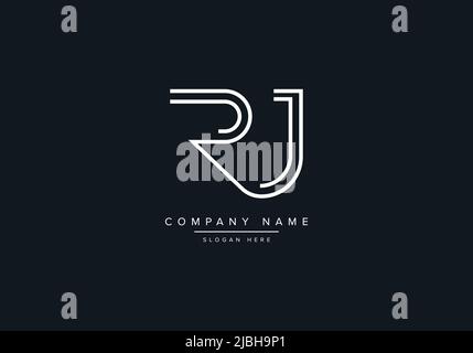 RJ abstract letters logo monogram Stock Vector