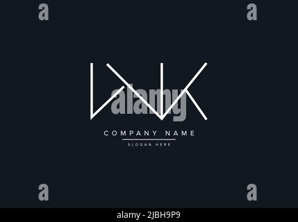 WK abstract letters logo monogram Stock Vector