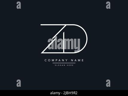 ZD abstract letters logo monogram Stock Vector