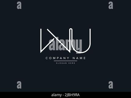 WU abstract letters logo monogram Stock Vector