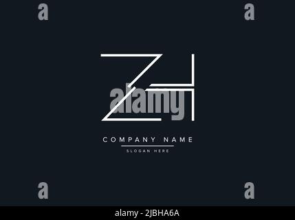 ZH abstract letters logo monogram Stock Vector